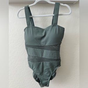 Carmen Marc Valvo One Piece Bathing Suit with Mesh